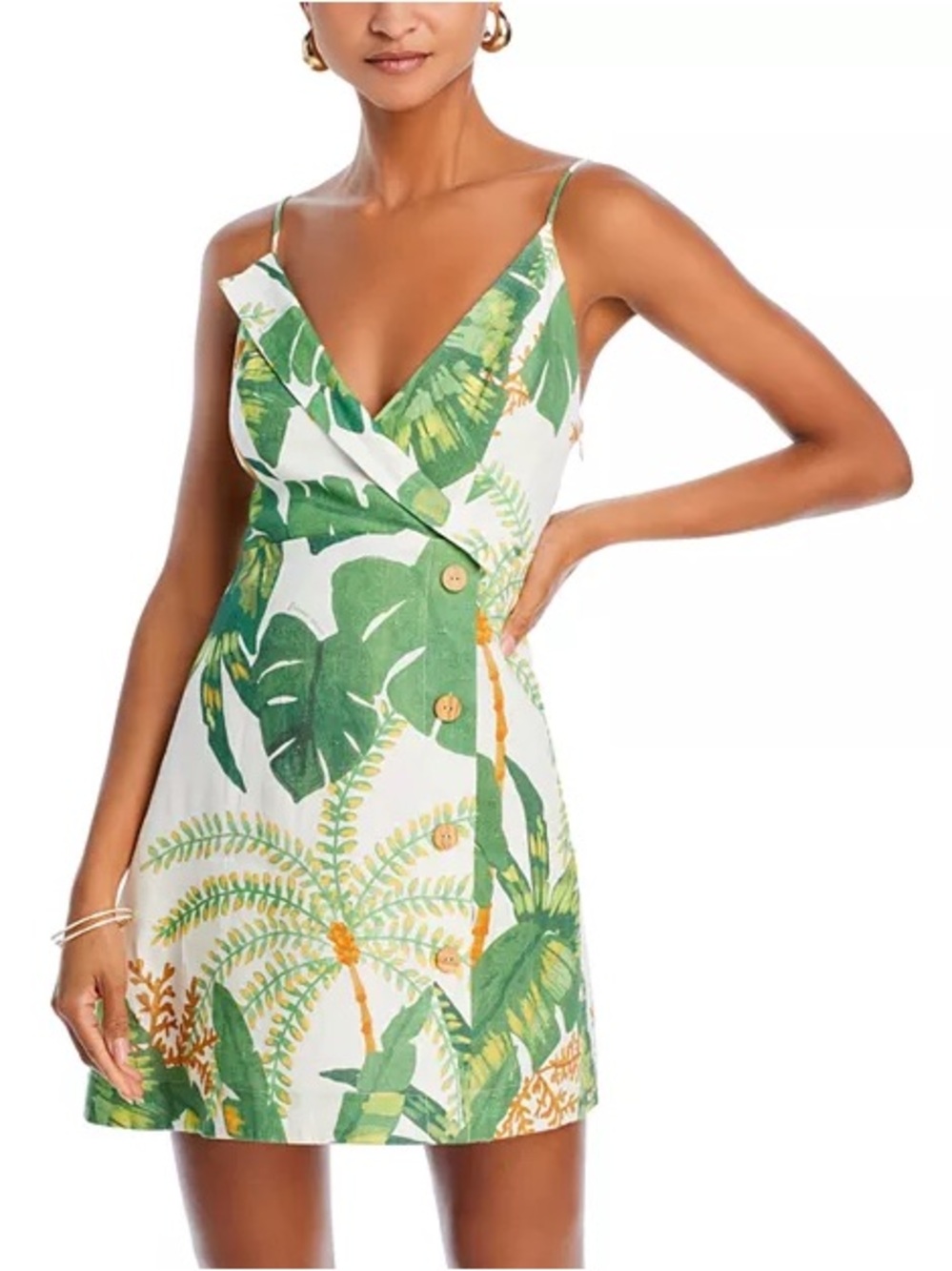 FARM Rio Tropical Forest V-Neck Dress